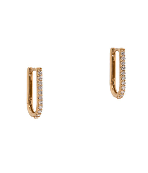 9MM Diamond Oval Huggies - 14K